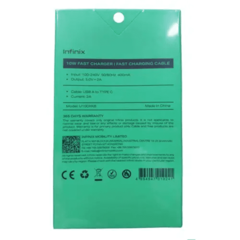 Infinix 10W Charger with Micro-USB Cable XC08 Kit - Image 4