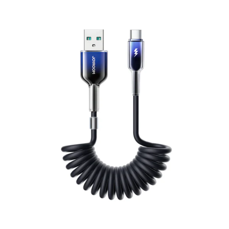 Joyroom Coiled Fast Charging Data Cable (Type-C to Type-C) 1.5m Black S-A43 - Image 2