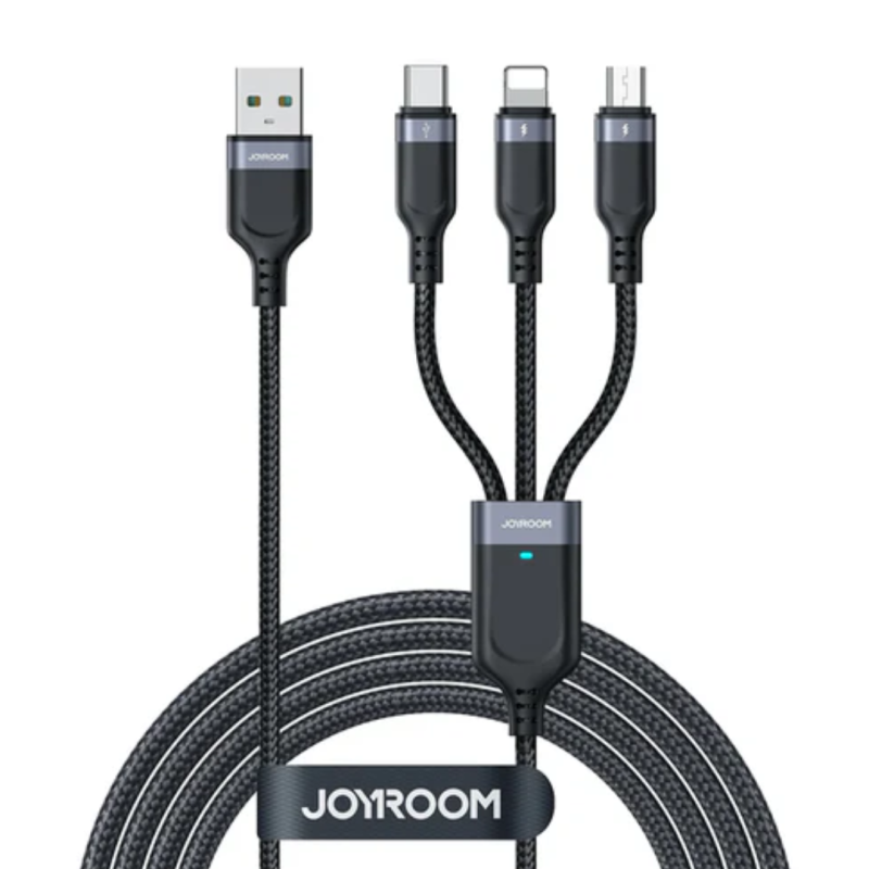 Joyroom Multi-Use Series 3.5A 3-in-1 USB to Lightning, Type-C and Micro Black S-A18 - Image 5